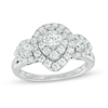 Thumbnail Image 0 of 1-1/2 CT. T. W. Diamond Past Present Future® Pear-Shape Frame Ring in 14K White Gold