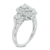 Thumbnail Image 1 of 1-1/2 CT. T. W. Diamond Past Present Future® Pear-Shape Frame Ring in 14K White Gold