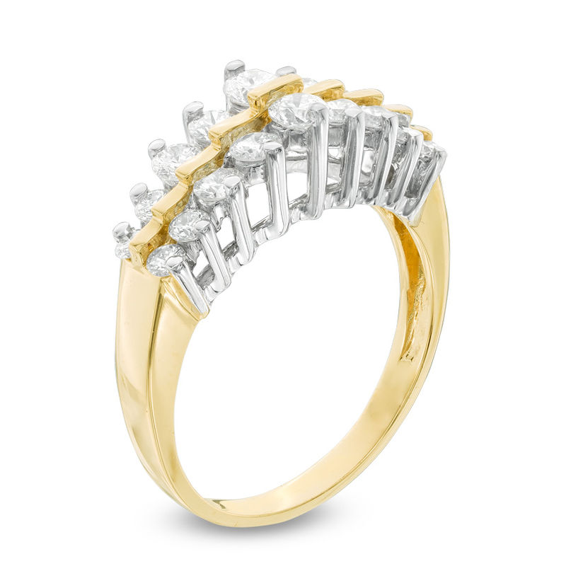 Zales 1 Ct. T.W. Diamond Two Row Anniversary Ring in 14K Gold
