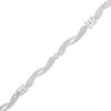 Thumbnail Image 0 of Oval White Topaz Bypass Link Bracelet in Sterling Silver - 7.25"