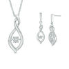 Thumbnail Image 0 of Diamond Accent Twist Infinity Pendant and Drop Earrings Set in Sterling Silver