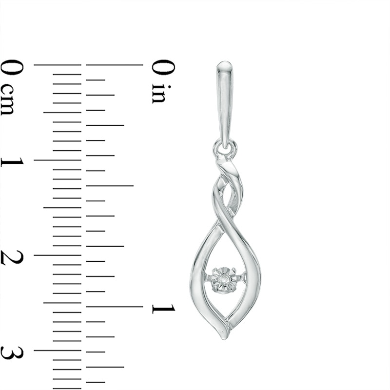 Diamond Accent Twist Infinity Pendant and Drop Earrings Set in Sterling Silver