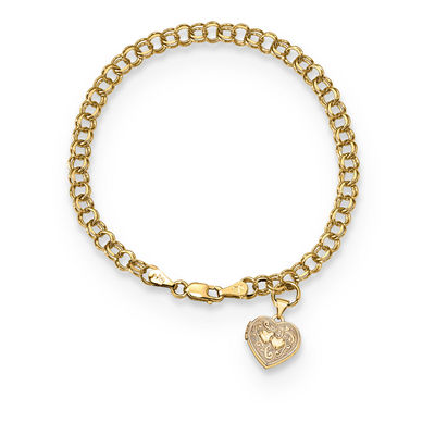 Zales Heart-Shaped Locket Charm Bracelet