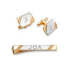 Thumbnail Image 0 of Men's Engravable Tie Bar and Cuff Links Set in Brass and 18K Gold Plate (1-3 Initials)