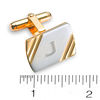 Thumbnail Image 1 of Men's Engravable Tie Bar and Cuff Links Set in Brass and 18K Gold Plate (1-3 Initials)