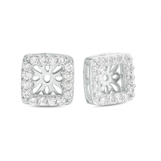 1/3 CT. T.w. Diamond Square Frame Earring Jackets in 10K White Gold