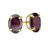 Thumbnail Image 0 of Oval Garnet Solitaire Stud Earrings in 10K Gold