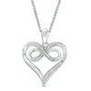 Thumbnail Image 2 of Diamond Accent Infinity Heart Bolo Necklace in Sterling Silver - 30"