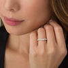 Thumbnail Image 2 of 1/4 CT. T.W. Diamond Double Contour Anniversary Band in 10K White Gold