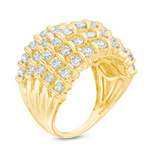 2 CT. T.W. Diamond Spiral Multi-Row Anniversary Ring in 10K Gold | Zales