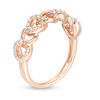 Thumbnail Image 1 of 1/4 CT. T.W. Diamond Alternating Chain Link Ring in 10K Rose Gold