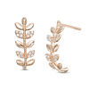 Thumbnail Image 0 of 1/10 CT. T.W. Diamond Leaf Drop Earrings in 10K Rose Gold