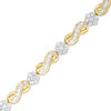 Thumbnail Image 0 of 2 CT. T.W. Baguette and Round Composite Diamond Infinity Link Bracelet in 10K Gold - 7.25"