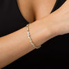 Thumbnail Image 1 of 2 CT. T.W. Baguette and Round Composite Diamond Infinity Link Bracelet in 10K Gold - 7.25"