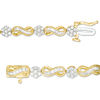 Thumbnail Image 2 of 2 CT. T.W. Baguette and Round Composite Diamond Infinity Link Bracelet in 10K Gold - 7.25"