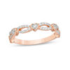Thumbnail Image 0 of 1/4 CT. T.W. Diamond Alternating Heart Stackable Band in 10K Rose Gold