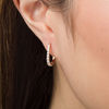 Thumbnail Image 1 of 1/2 CT. T.W. Certified Diamond Hoop Earrings in 14K Rose Gold (H/I1)