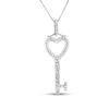 Thumbnail Image 1 of Diamond Accent Heart-Top Key Pendant in 14K White Gold