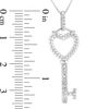 Thumbnail Image 2 of Diamond Accent Heart-Top Key Pendant in 14K White Gold