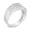 Thumbnail Image 2 of Men's 3/4 CT. T.W. Diamond Double Row Channel-Set Anniversary Band in 10K White Gold
