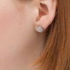 Thumbnail Image 1 of 1/20 CT. T.W. Composite Diamond Ribbed Disc Stud Earrings in Sterling Silver