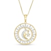 Thumbnail Image 0 of 1/4 CT. T.W. Diamond Sun, Moon and Star Pendant in Sterling Silver with 14K Gold Plate