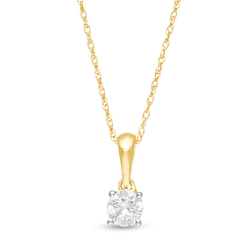 Main Image 1 of 1/4 CT. Diamond Solitaire Pendant in 10K Gold