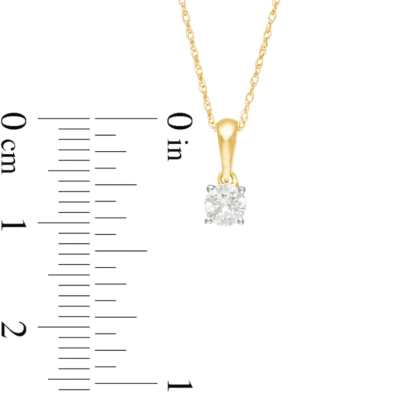 Main Image 3 of 1/4 CT. Diamond Solitaire Pendant in 10K Gold