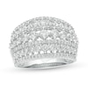 Thumbnail Image 0 of 2 CT. T.W. Diamond Multi-Row Domed Ring in 10K White Gold