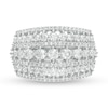 Thumbnail Image 3 of 2 CT. T.W. Diamond Multi-Row Domed Ring in 10K White Gold