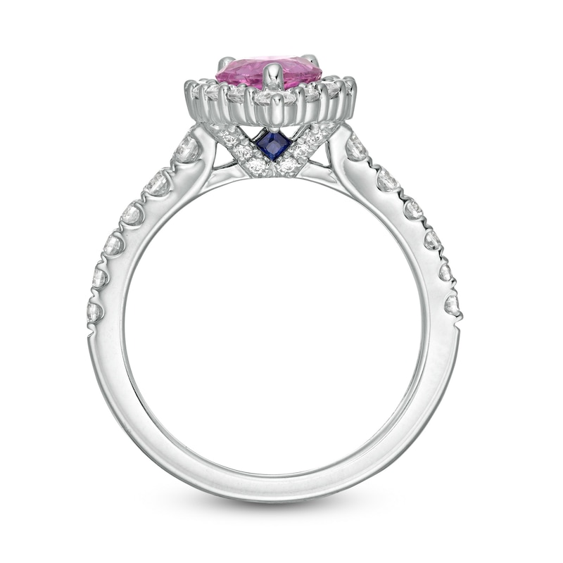 Vera Wang Love Collection Certified Pear-Shaped Pink Sapphire and 1 CT ...