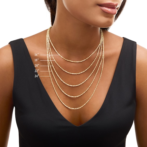 1.1mm Cable Chain Necklace in Hollow 10K Rose Gold - 20"