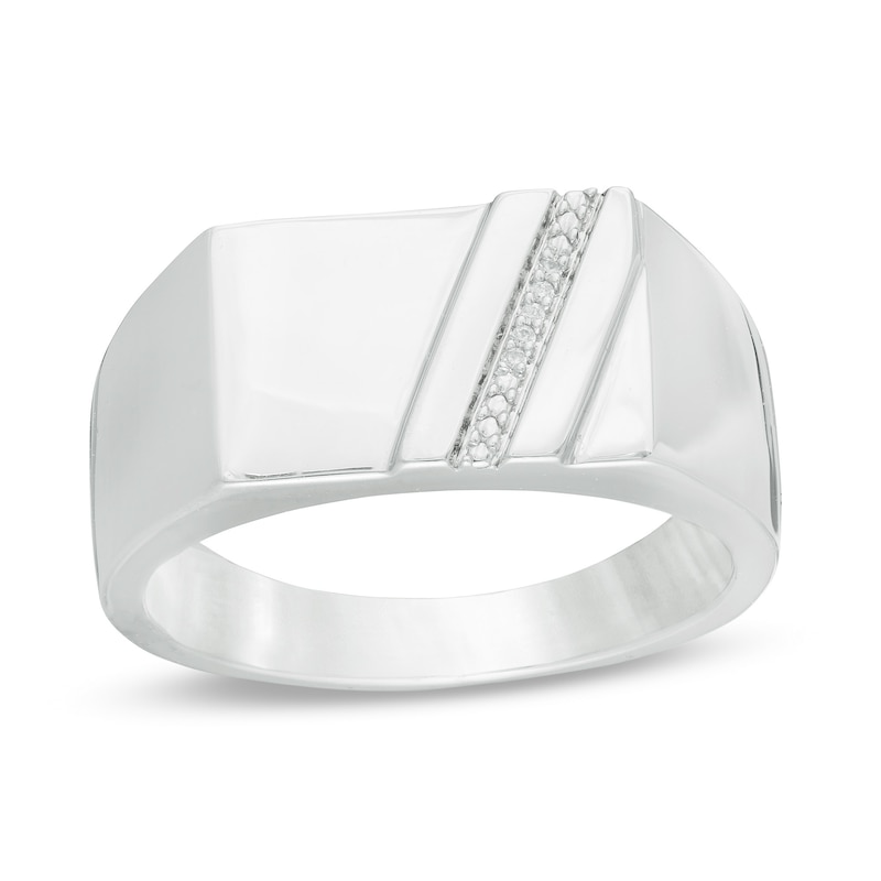 Zales Men's Composite Diamond Signet Ring
