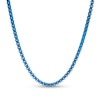 Thumbnail Image 0 of 3.0mm Box Chain Necklace in Stainless Steel with Blue Acrylic - 24"