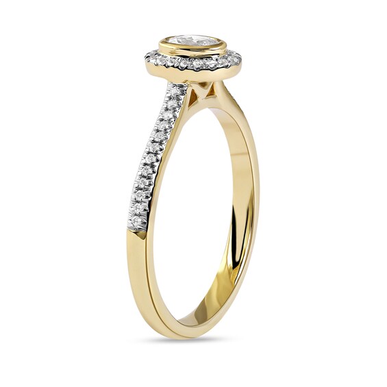 1/3 CT. T.w. Oval Diamond Frame Engagement Ring in 10K Gold (I/I1)