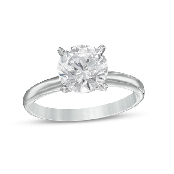 2 CT. Certified Diamond Four Prong Solitaire Engagement Ring in 14K White Gold (I/I2)