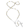 Thumbnail Image 0 of Men's Beaded Rosary in Stainless Steel and Yellow IP - 31"