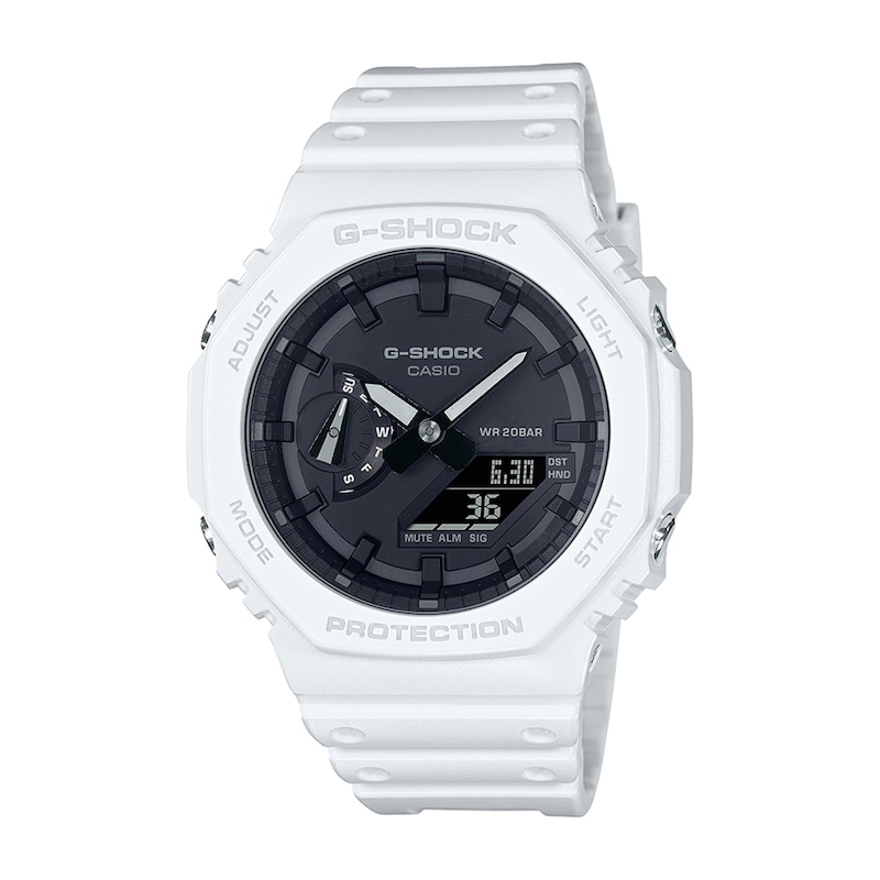 Men's Casio Classic White Resin Strap Watch with Black Dial (Model: GA2100-7A) | Zales