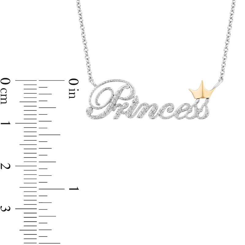 Girls Necklace Princess Crown w/Diamond Accent | Silver