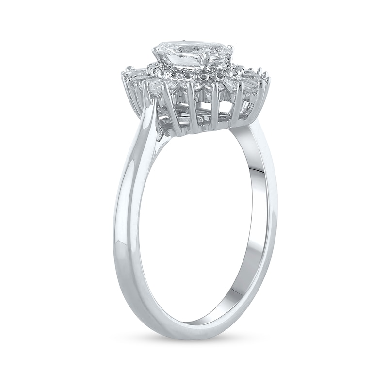 1 CT. T.W. Oval Diamond Starburst Frame Multi-Shape Engagement Ring in ...
