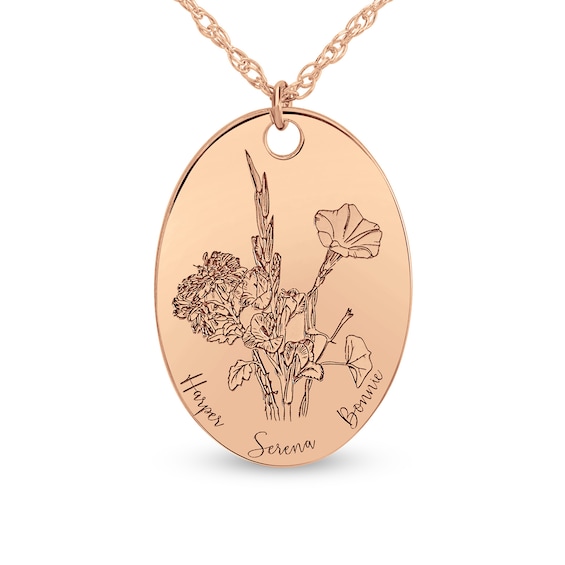 Birth Flower Birthstone Pendant Necklace | Little Sky Stone