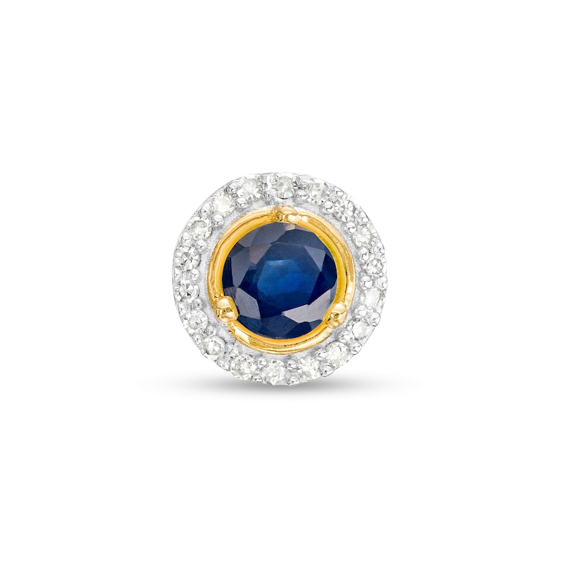 Blue Sapphire and Diamond Accent Frame Charm in 10K Gold