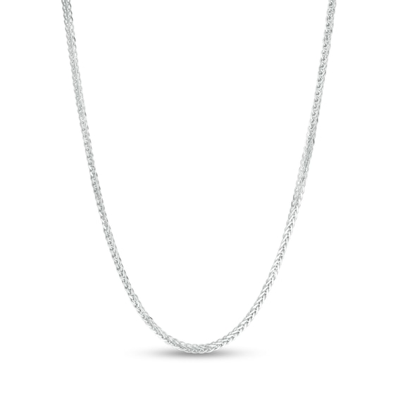 0.85mm Wheat Chain Necklace in Solid 14K White Gold - 18"