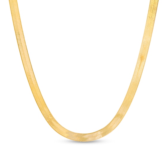 3.0mm Herringbone Chain Necklace in Solid 14K Gold - 18"