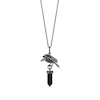 Thumbnail Image 1 of Enchanted Disney Villains Maleficent Obelisk Onyx and 1/8 CT. T.W. Black Diamond Raven Pendant in Black Sterling Silver