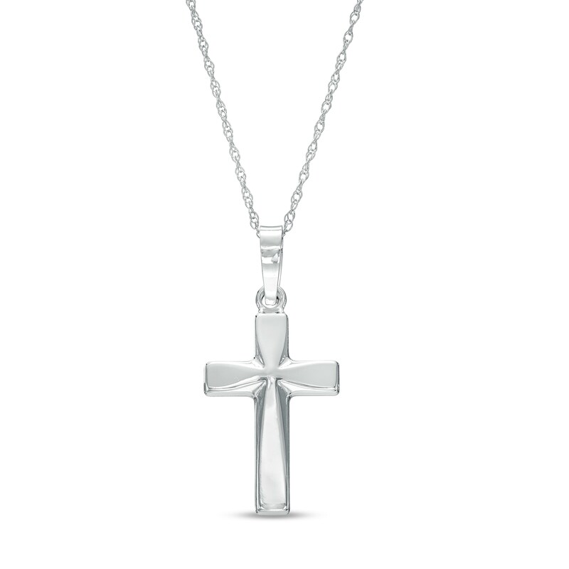 Main Image 1 of Cross Pendant in 14K White Gold