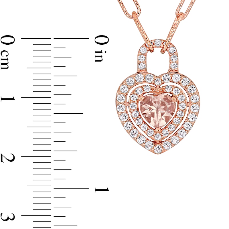 Gem and Harmony 1 5/8 Morganite and White Topaz Pendant Necklace