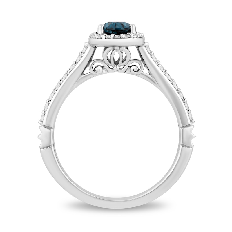 Enchanted Disney Cinderella Pear-Shaped London Blue Topaz and 1/3 CT. T ...