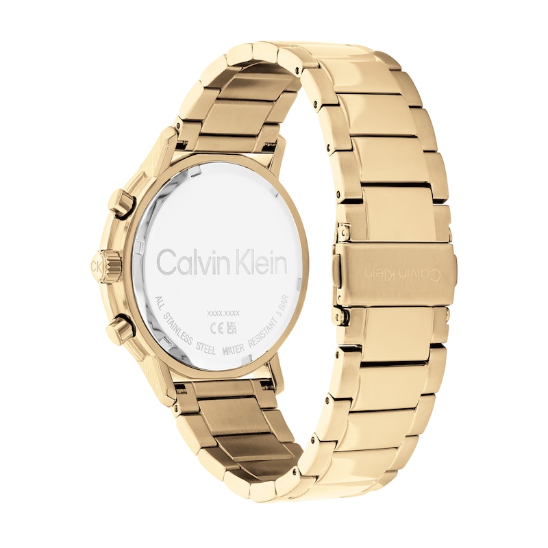 Men's Calvin Klein Gold-Tone IP Chronograph Watch with Black Dial (Model: 25200065)
