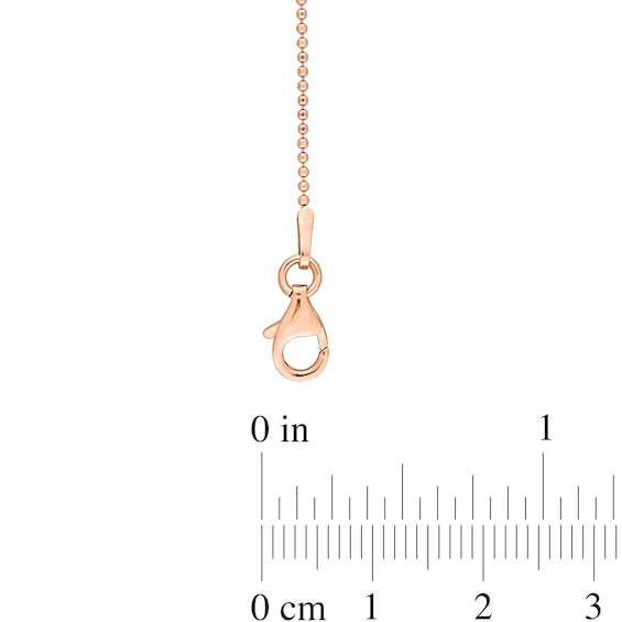 Ladies' 1.0mm Bead Chain Bracelet in Sterling Silver with Rose-Tone Flash Plate - 7.5"